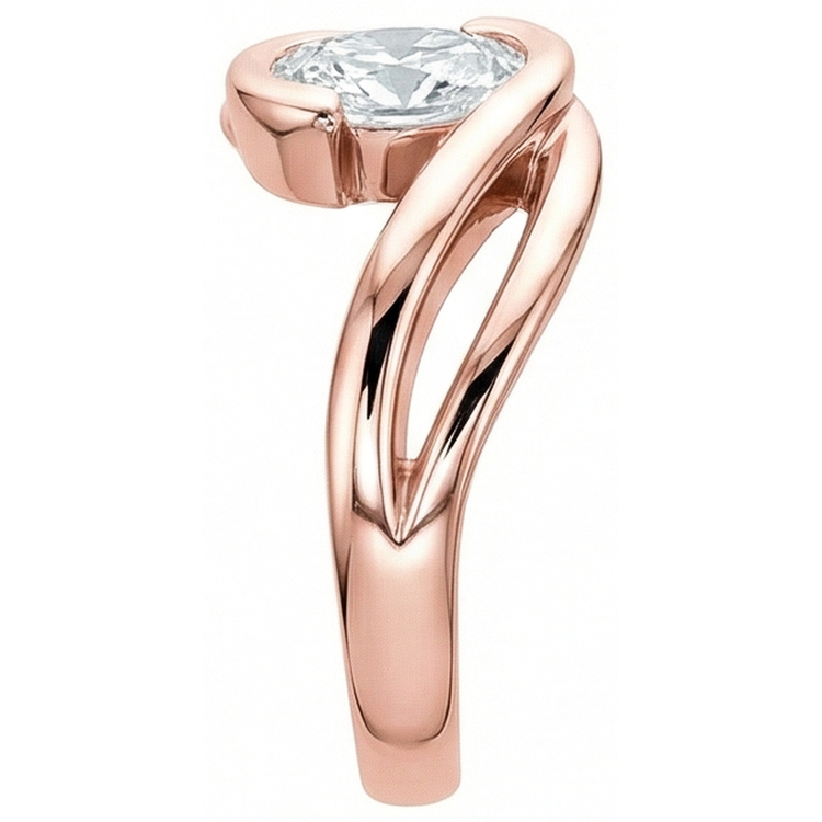 Bague Solitaire Old Cut Coussin Réel Diamant 3.75 Carats Tige Fendue