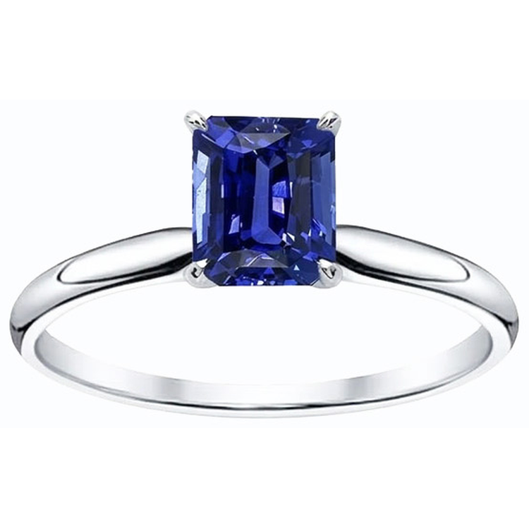 naturel saphir 2carats bague vue de profil