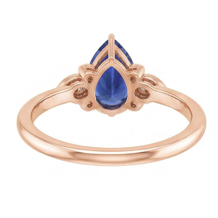 naturel pear diamant 3carats bague vue de profil