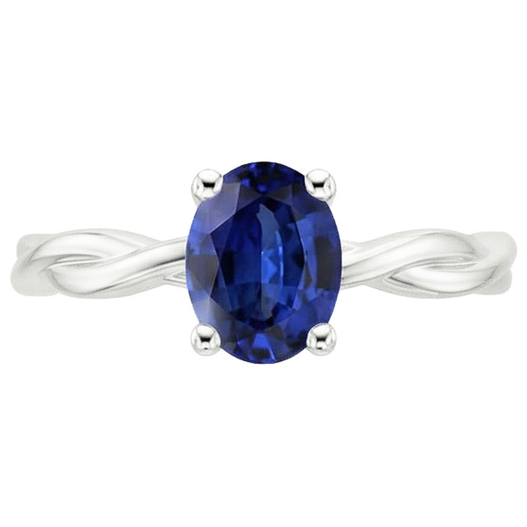 naturel oval diamant 2carats bague sur blanc