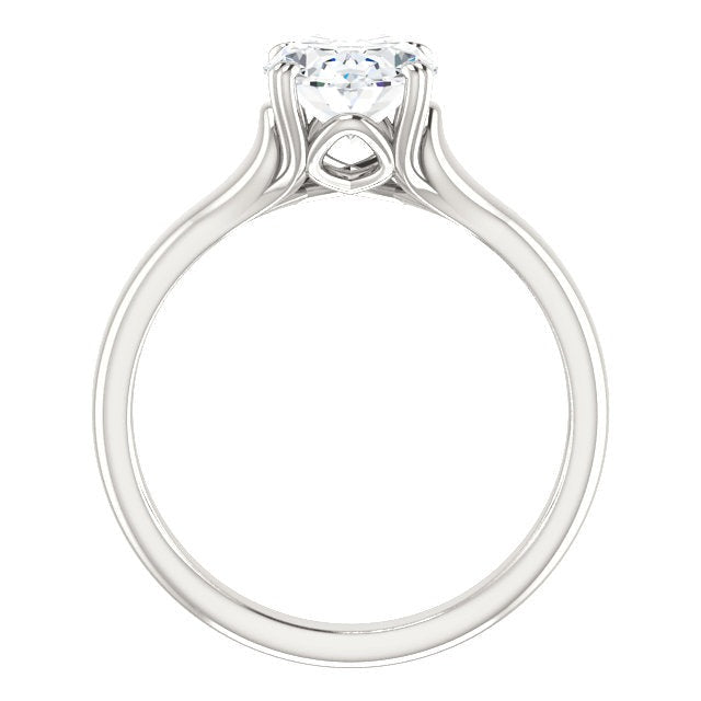 Bague Solitaire Ovale Fiançailles Réel Diamant 3.50 Carats Or Blanc