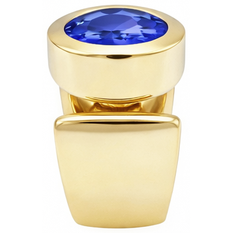 Bague Solitaire Ovale Tanzanite 2 Carats Bijoux Pierres Précieuses