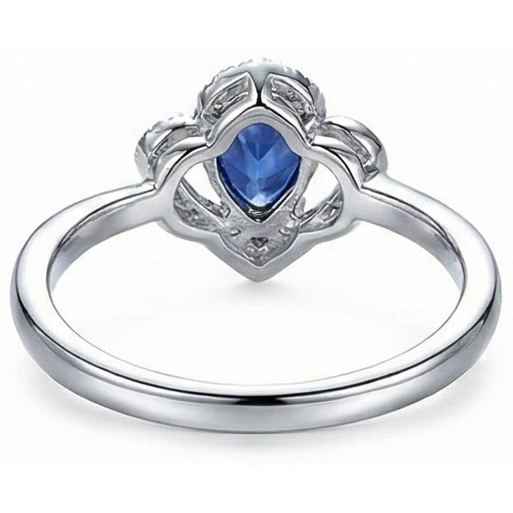 naturel pear diamant 2.50carats bague détail anneau
