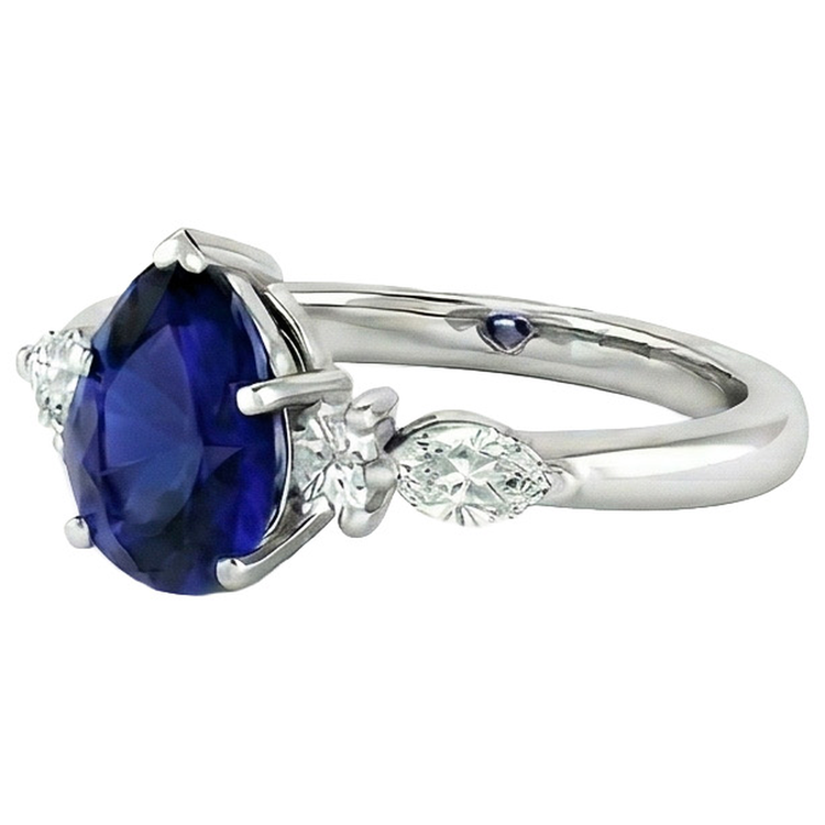 naturel marquise diamant 3.50carats bague vue de dessus
