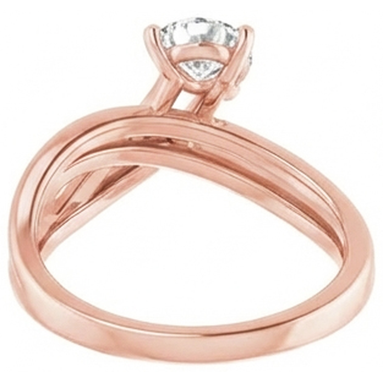 Bague Solitaire Poire Véritable Diamant Taille Vieille Mine Torsadée Tige Fendue 2 Carats