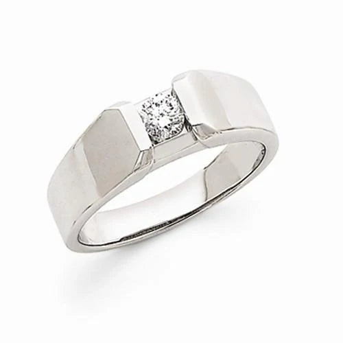 Bague Solitaire Réel Diamant 0.75 Carats Or Blanc 14K