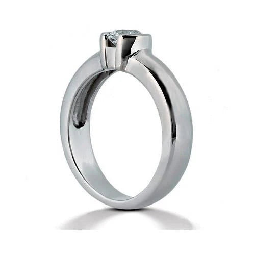 Bague Solitaire Réel Diamant 1.01 Ct. Or Blanc 14K