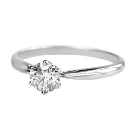 Bague Solitaire Réel Diamant 1.50 Carat Or Blanc 14K