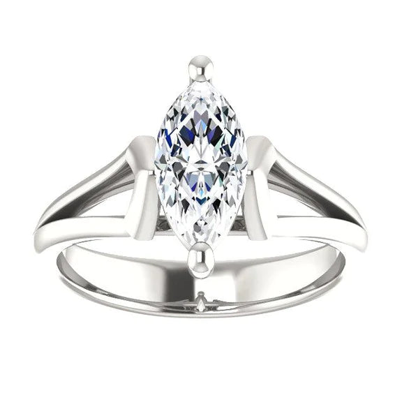 Bague Solitaire Réel Diamant 1.50 Carats Monture Panier Femme Bijoux