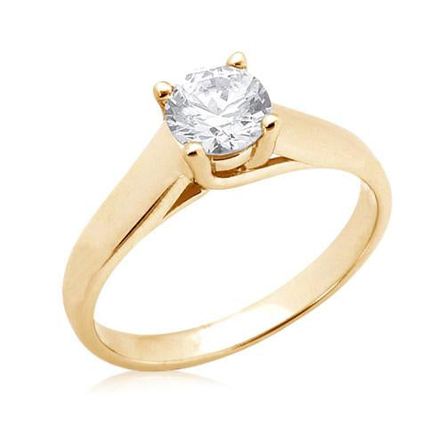 Bague Solitaire Réel Diamant 2.50 Carats Or Jaune 14K