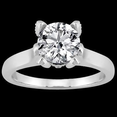 naturel round diamant 2.50carats bague vue de face
