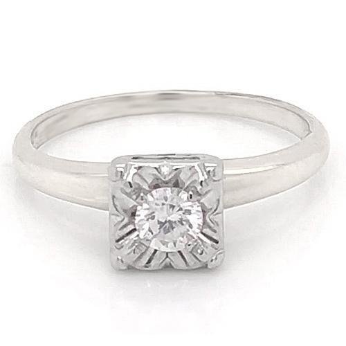 Bague Solitaire Réel Diamant Européen Ancienne 0.75 Carats Ensemble 4 Prongs Bijoux Femme