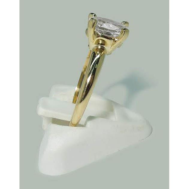 Bague Solitaire Réel Diamant Ovale 1.51 Carat Or Jaune 14K