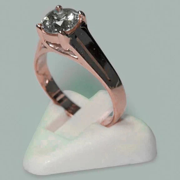 Bague Solitaire Réel Diamant Rond Brillant De 1.50 Carat En Or Rose