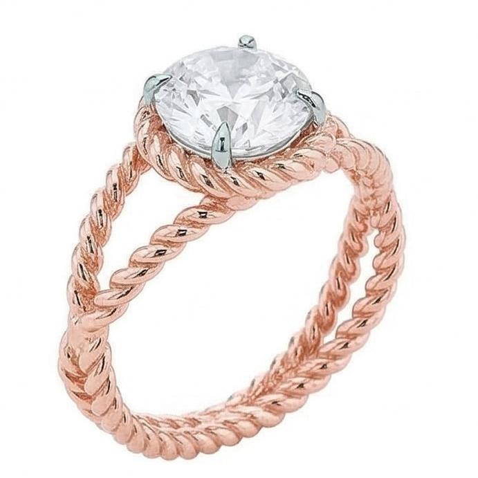 naturel round diamant 1carats bague vue de dessus