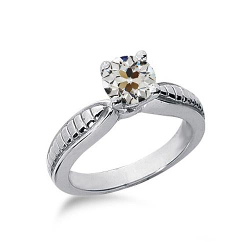 Bague Solitaire Réel Diamant Taille Vieille Mine Bijoux Dames 1 Carat