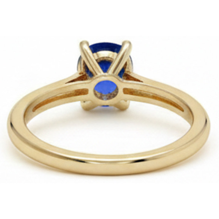 naturel round saphir 3carats bague vue de profil