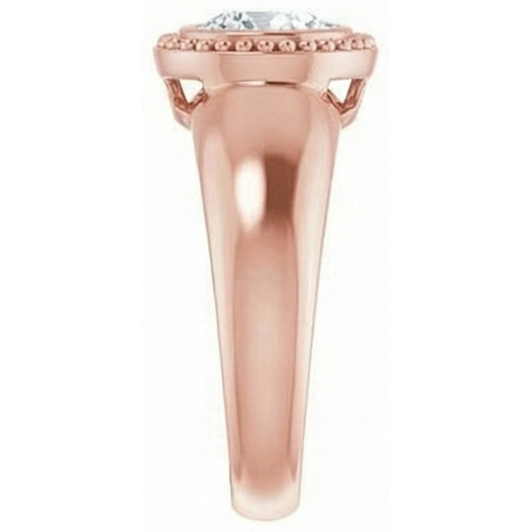 naturel round diamant 2carats bague vue de profil