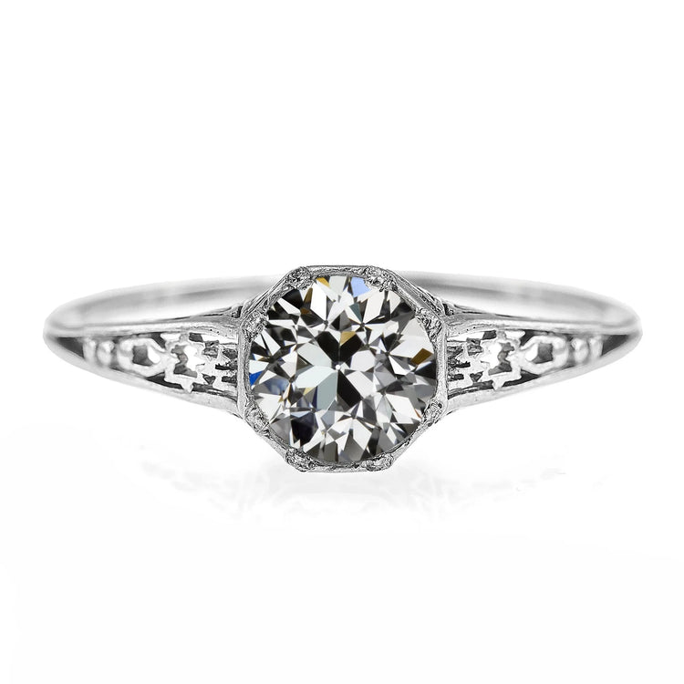 naturel round diamant 2carats bague vue de face