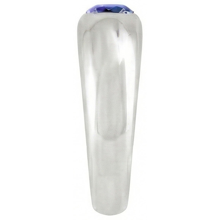 Bague Solitaire Ronde Ceylan Saphir Flush Set Tige Épaisse