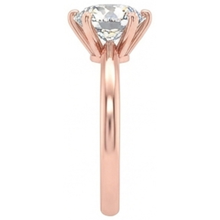 Bague Solitaire Ronde Naturel Diamant Taille Ancienne 6 Griffes Sertie 2 Carats