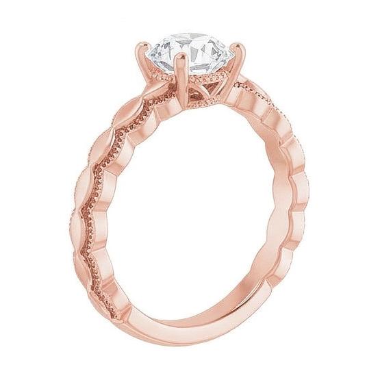 naturel round diamant 2carats bague vue de profil
