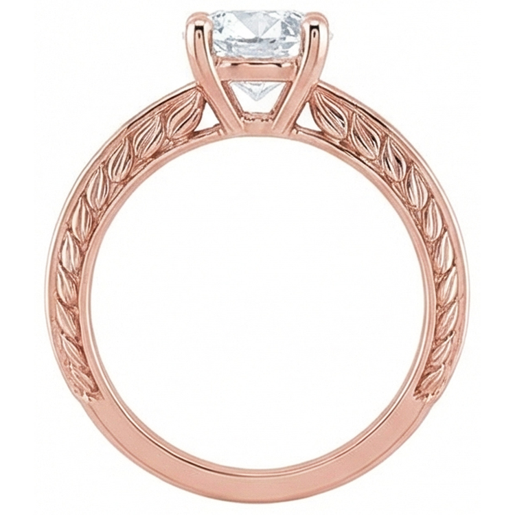 naturel round diamant 3carats bague vue de profil