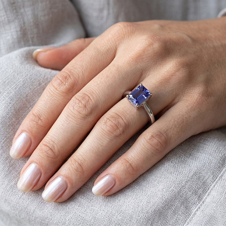 Bague Solitaire Saphir Bleu 2 Carats