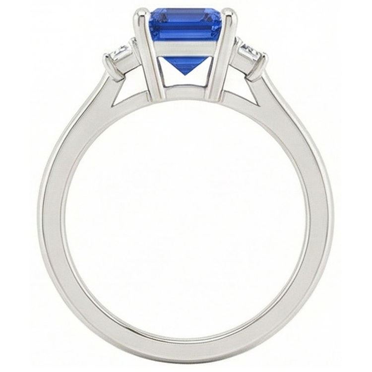 naturel saphir 2carats bague vue de dessus