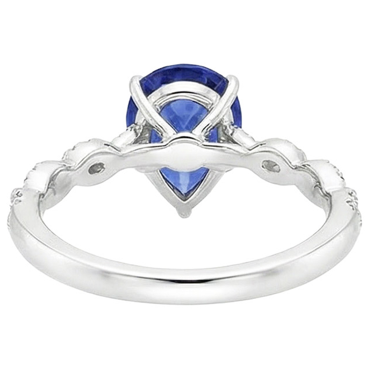 naturel pear diamant 3.50carats bague détail rapproché