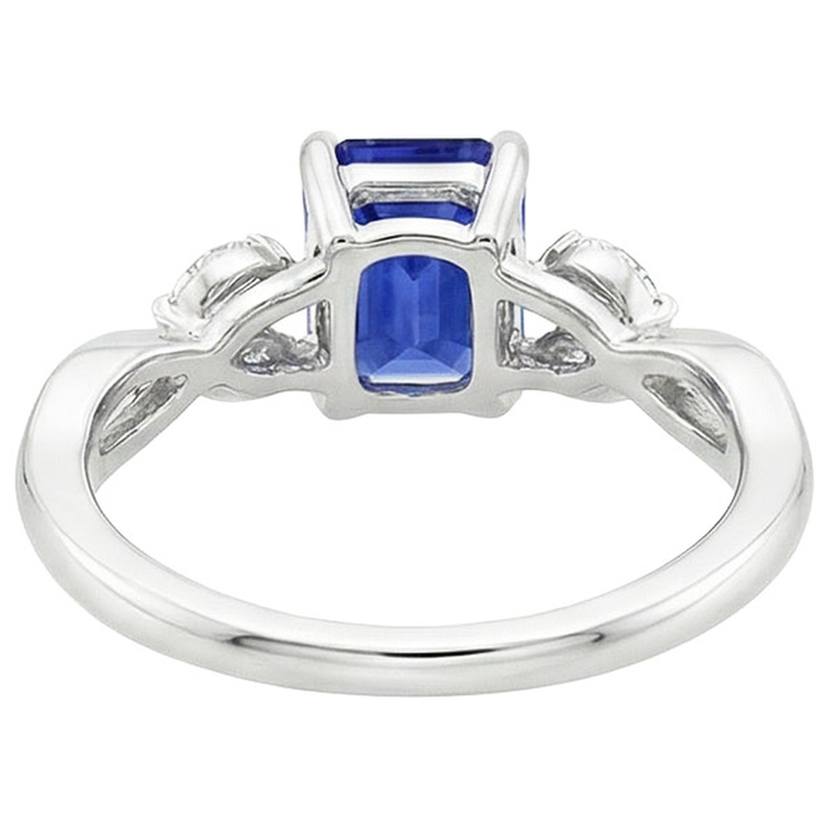naturel marquise saphir 4carats bague vue de dessus