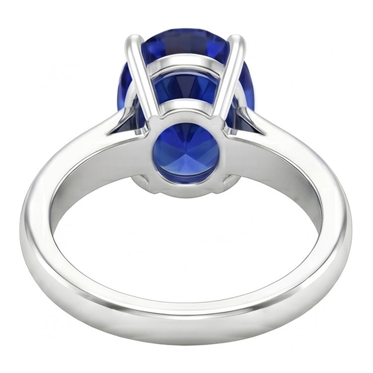 naturel oval saphir 3.30carats bague vue de profil