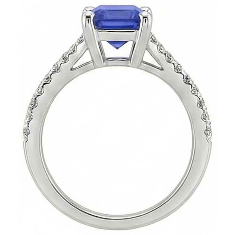 naturel émeraude 4carats bague sur blanc