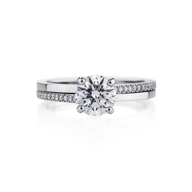 Bague Solitaire Sertie De Griffes Avec Accent De 2.20 Ct De Véritable Diamants En Or Blanc 14K