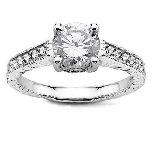 Bague Solitaire Sertie De Griffes De 3.35 Carats Avec Véritable Diamants Etincelants