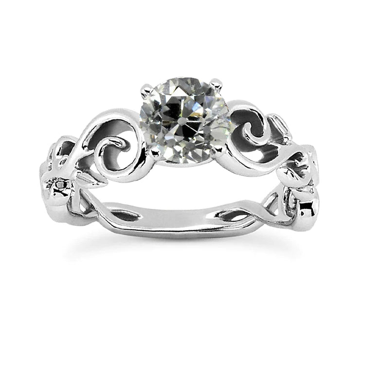 Bague Solitaire Style Vintage Old Cut Réel Diamant Rond Bijoux 1.75 Carats