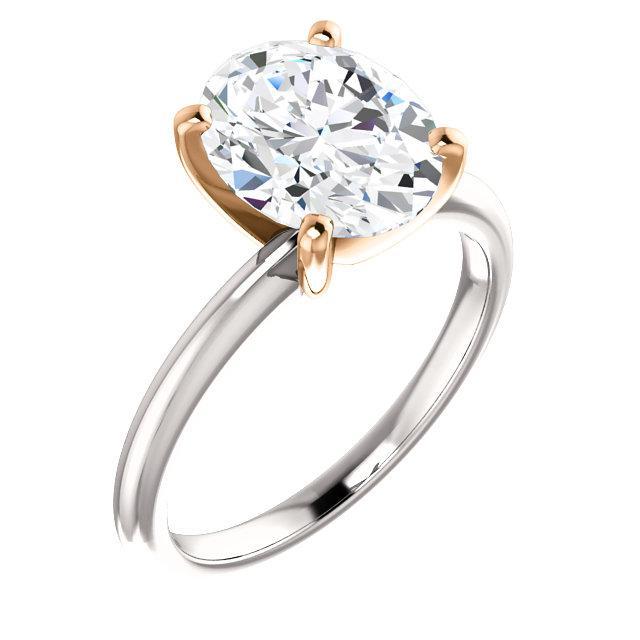 Bague Solitaire Véritable Diamant Bicolore 5 Carats Femme Bijoux