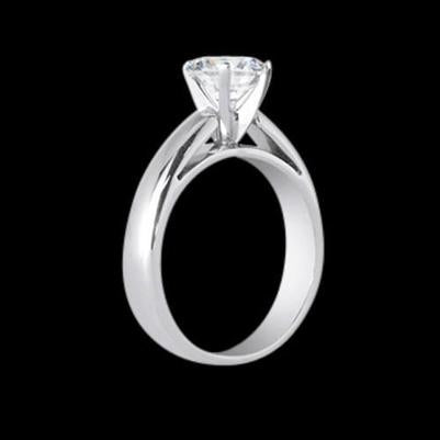 Bague Solitaire Véritable Diamant Cathédrale 2.51 Carats Or Blanc