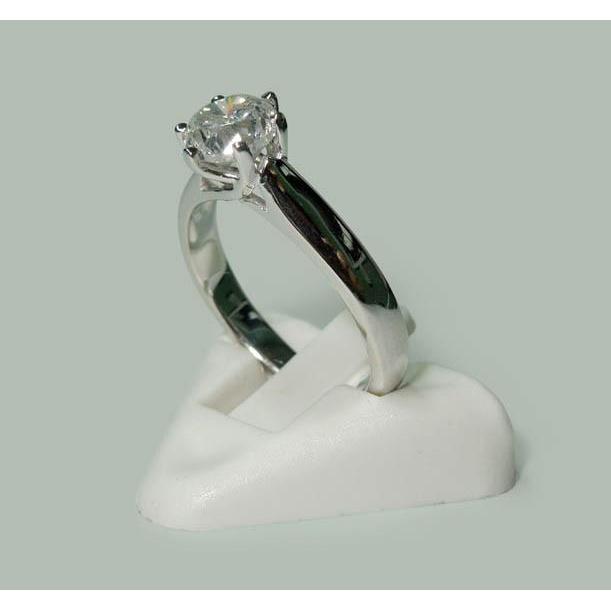 Bague Solitaire Véritable Diamant Or Blanc 1.31 Carats Bijoux Neuf