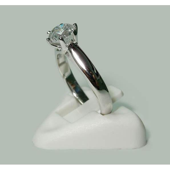Bague Solitaire Véritable Diamant Or Blanc 1.31 Carats Bijoux Neuf