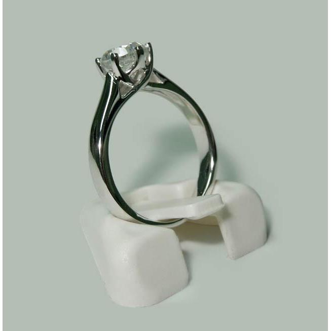 Bague Solitaire Véritable Diamant Or Blanc 1.31 Carats Bijoux Neuf