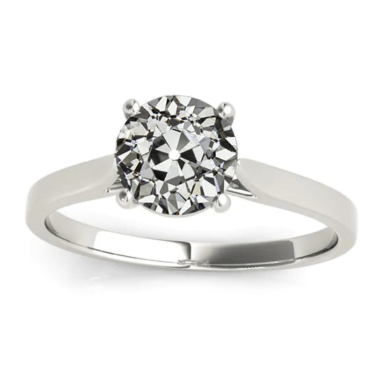 Bague Solitaire Vieux Mineur Réel Diamant Bijoux Ensemble 4 Griffes 2 Carats