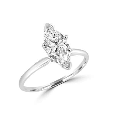 Bague Solitaire de Fiançailles Naturel Diamant 2.25 Carats Or Blanc 14K