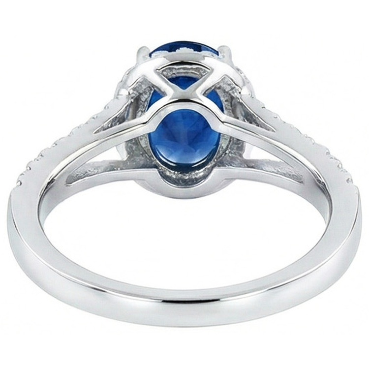 naturel oval diamant 3.40carats bague sur blanc
