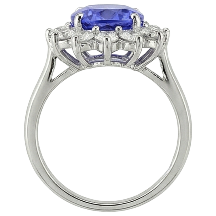 naturel oval tanzanite 5.80carats bague détail anneau