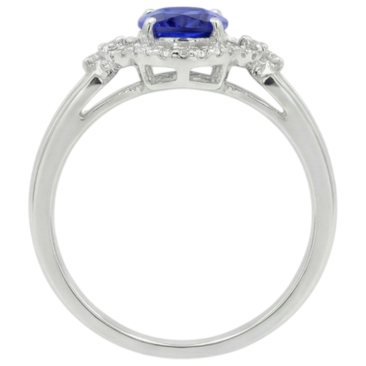 naturel oval tanzanite 6.70carats bague sur blanc