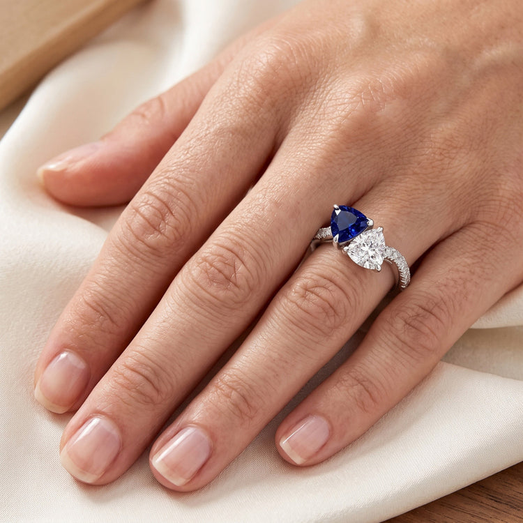 Bague Toi Et Moi Casual Saphir Et Diamant