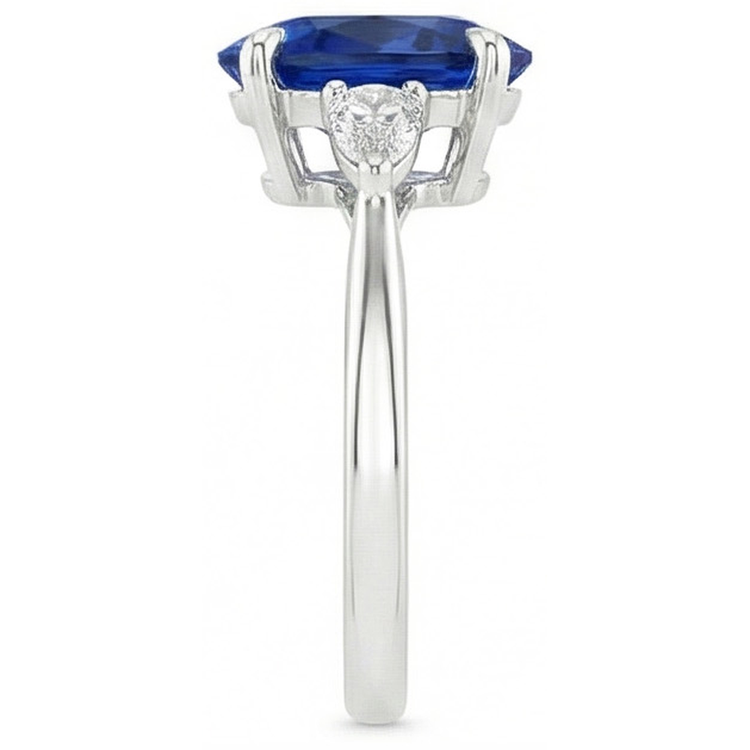 naturel oval diamant 2.50carats bague sur blanc