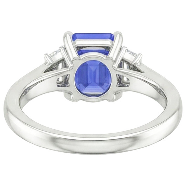 naturel baguette diamant 4carats bague détail rapproché