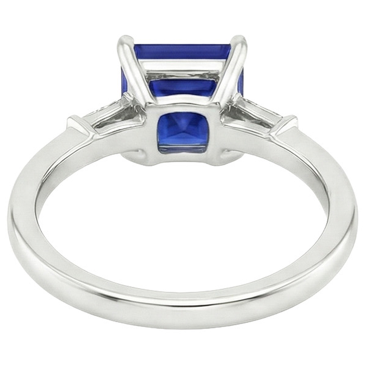 naturel baguette diamant 5.25carats bague angle de côté